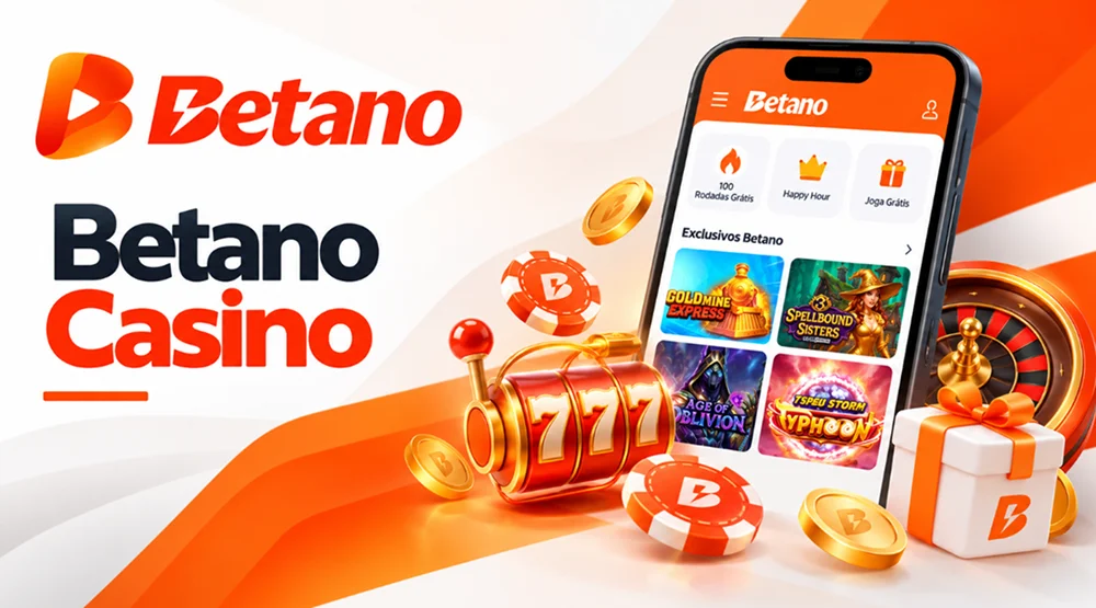 Catálogo de jogos do cassino Betano no celular, acompanhado de roleta, fichas e caça-níquel.